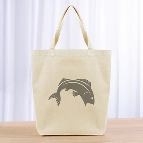 Fishing Tote Bag - gray