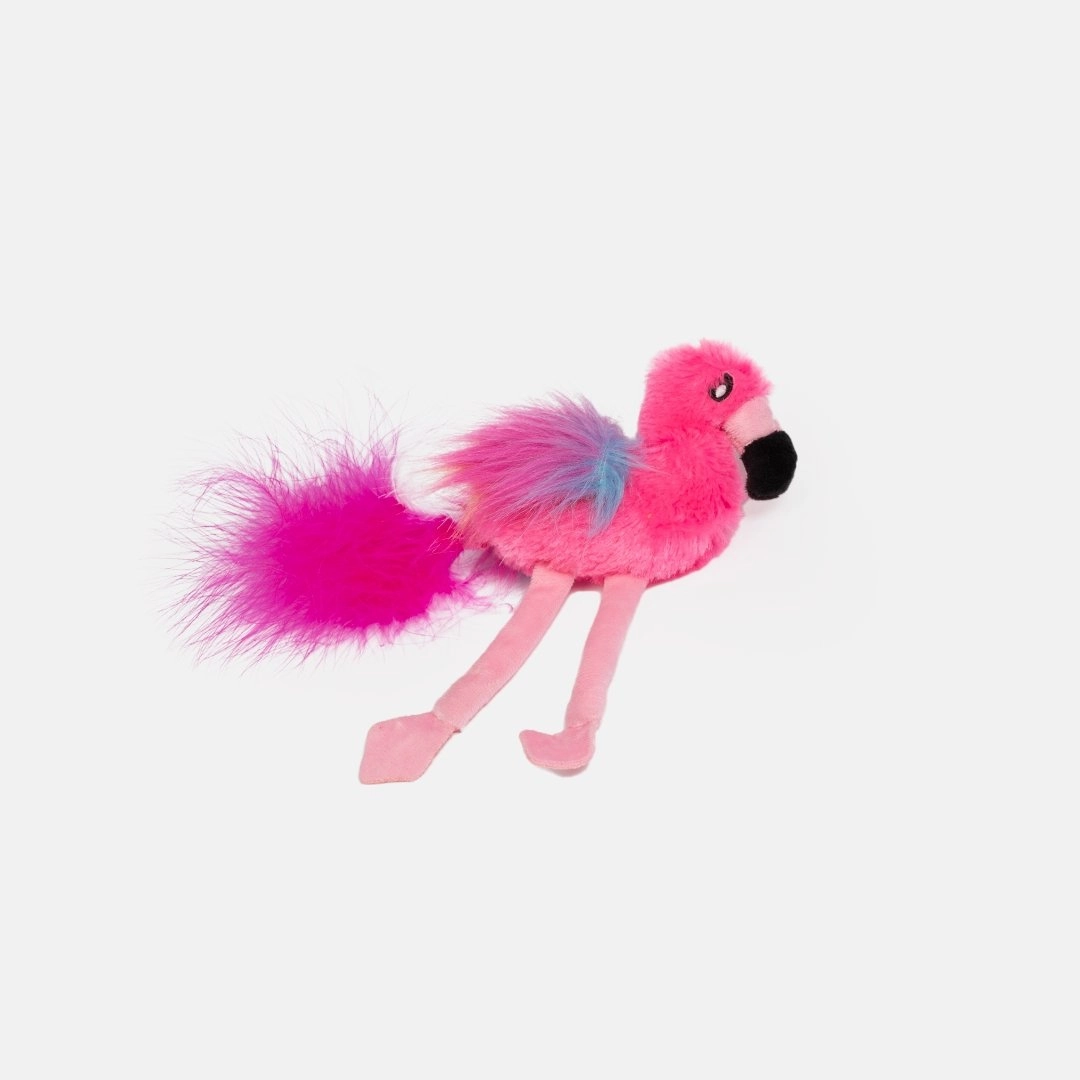 Flamingo Cat Toy | Interactive Vibrating Plush with Feathers
