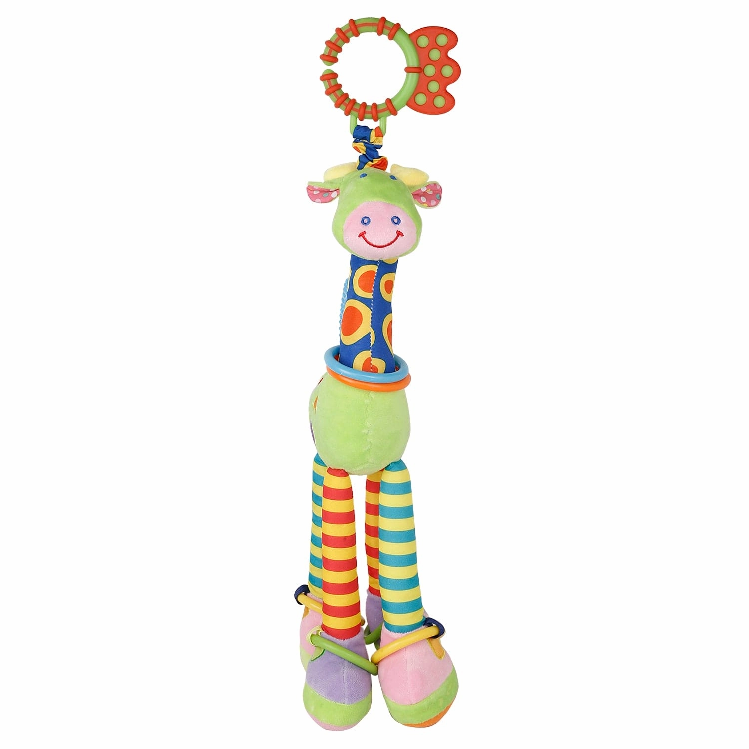 Flexible Giraffe Green Musical Hanging Toy With Teether