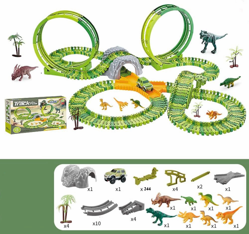 Flexible Track Dinosaur World Race Toys