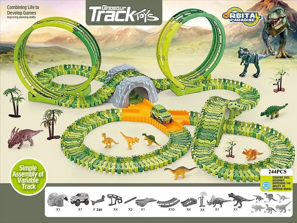 Flexible Track Dinosaur World Race Toys