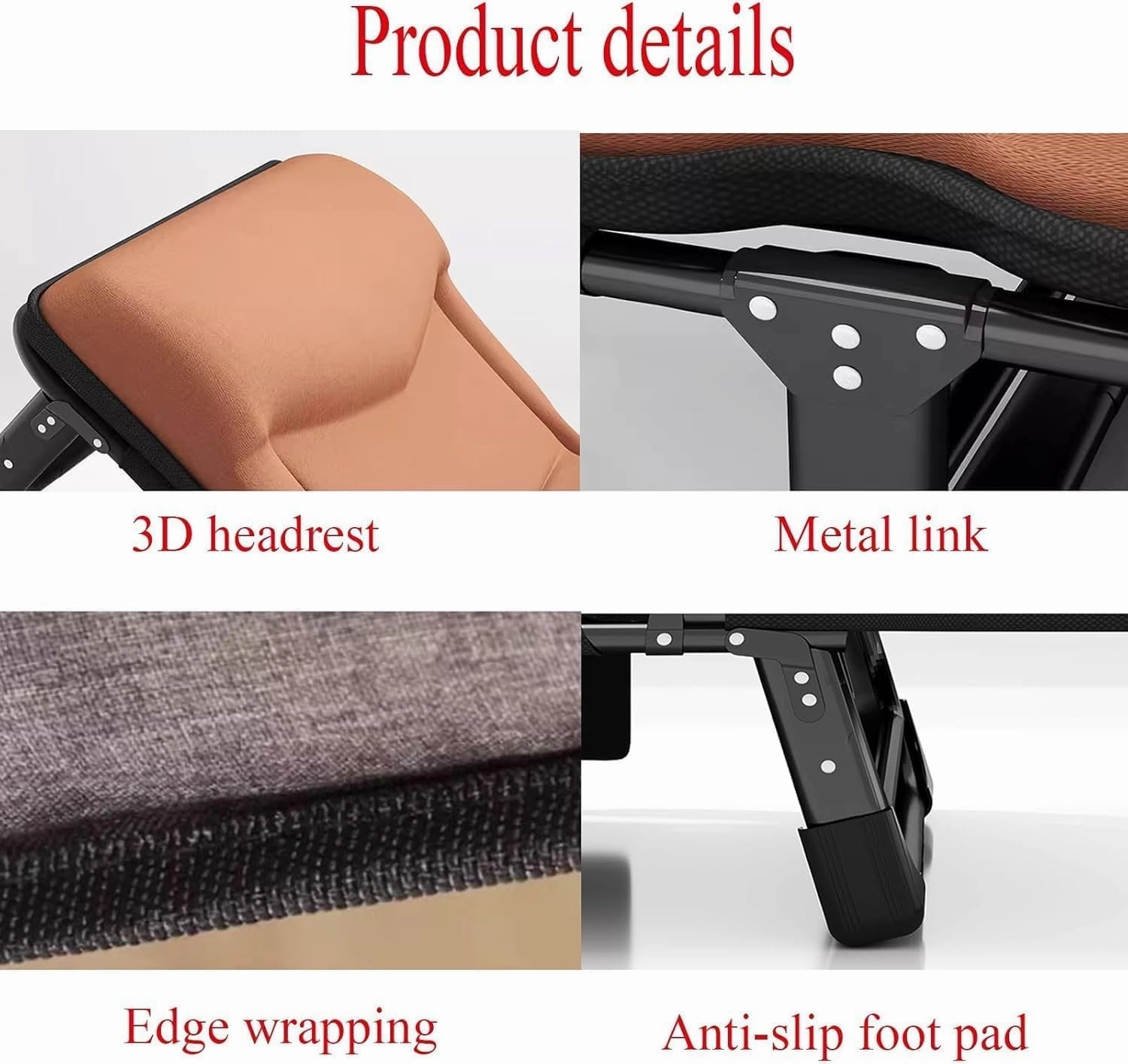 Folding Camping Bed 4 Positions Adjustable Camping Cot W/Mattress and Pillow Lounge Chair Load 200kg Portable Folding Bed