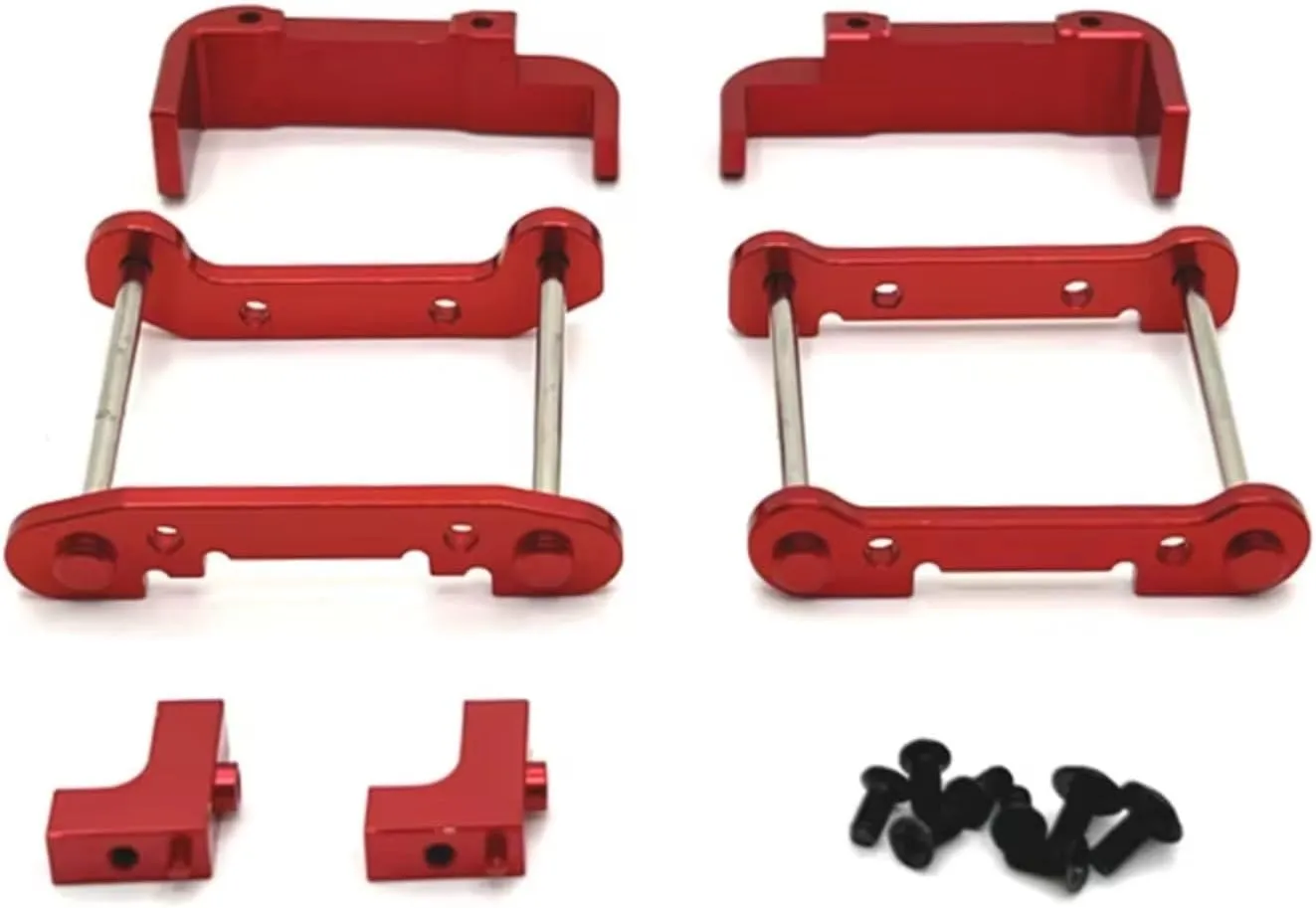for Wltoys 144001 144010 144016 144018 124017 124018 124019 124007 124008 Metal Arm Code Servo Mount Battery Holder Upgrade Parts RC Car DIY Parts(Red)