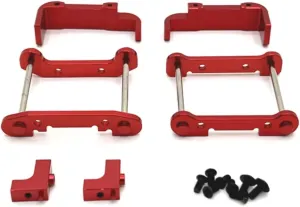 for Wltoys 144001 144010 144016 144018 124017 124018 124019 124007 124008 Metal Arm Code Servo Mount Battery Holder Upgrade Parts RC Car DIY Parts(Red)
