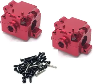 for WLtoys 284131 K969 K979 K989 K999 P929 P939 1/28 2PCS Metal Upgrade Gearbox RC Car Parts Upgrade Replacement Use RC Car DIY Parts(Red)