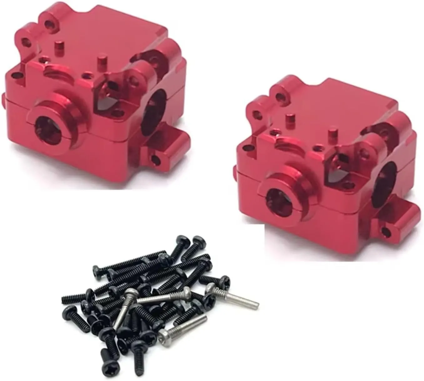 for WLtoys 284131 K969 K979 K989 K999 P929 P939 1/28 2PCS Metal Upgrade Gearbox RC Car Parts Upgrade Replacement Use RC Car DIY Parts(Red)