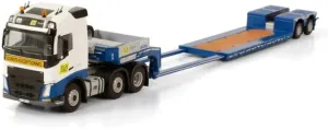 for WSI for Volvo FH4 for Globetrotter 6X2 TWINSTEER Low Loader Euro - 2 AXLE for TLR Robinet 1:50 Truck Pre-Built Model
