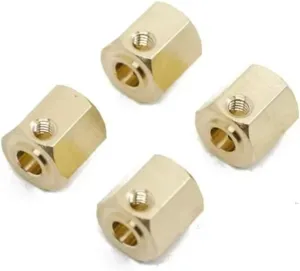 for YiKong YK4082 YK4102 4103 4PCS Brass 12mm Wheel Hex Extended Adapter with Shaft RC Crawler Car Upgrade Parts Replacement Accessory Upgrade RC Car DIY Parts(B)