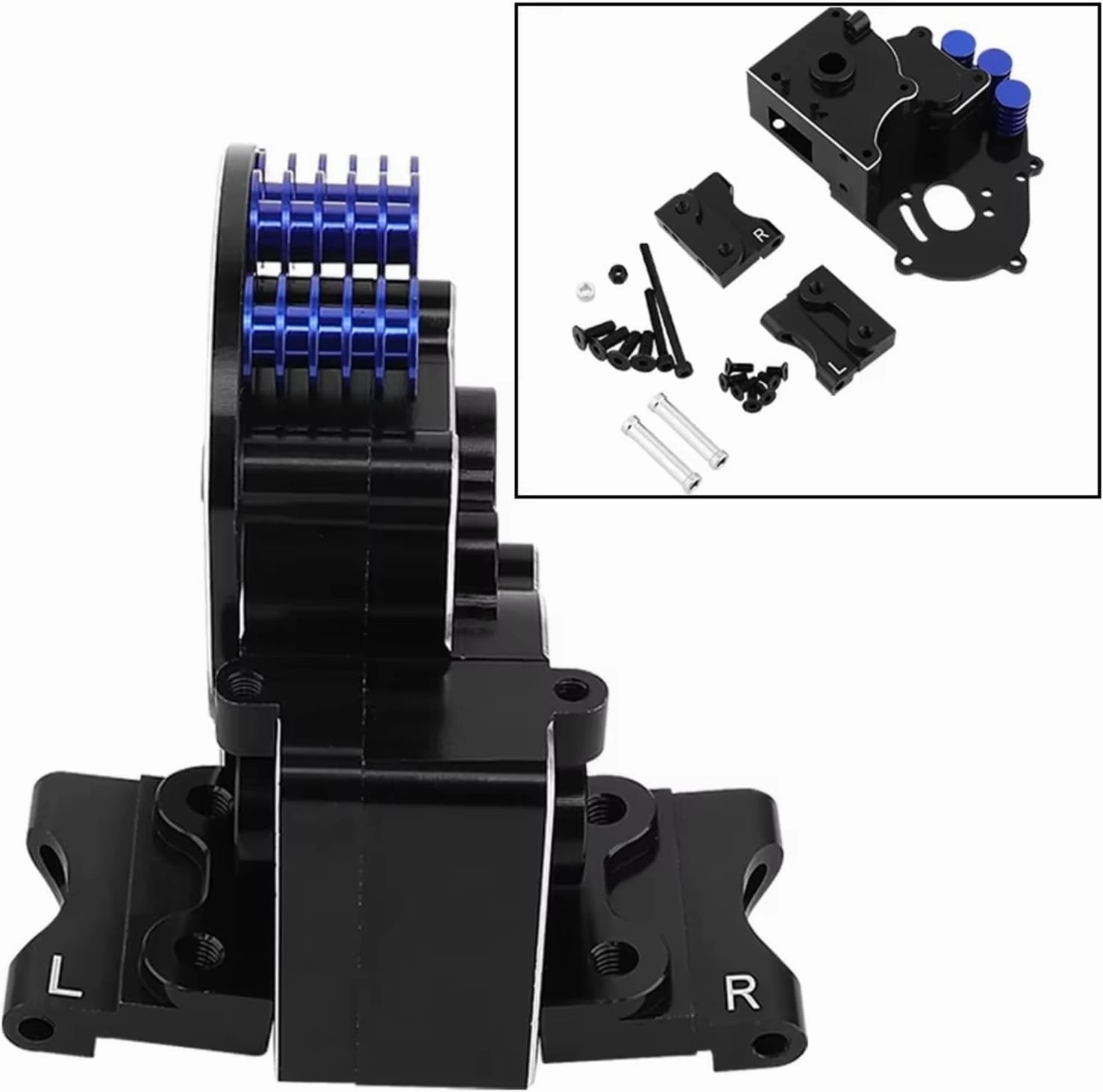 for Traxxas for Slash 2WD for VXL 1/10 for Rustler for Stampede for Bandit Aluminum Alloy Transmission Gearbox Gear Box RC Car Metal Upgrades Parts RC Car DIY Parts(Black)