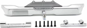 for Wltoys 104006 104010 104020 104026 1/10 Metal Rear Bumper Decoration RC Car Upgrade Parts Accessories RC Car DIY Parts(Silver)