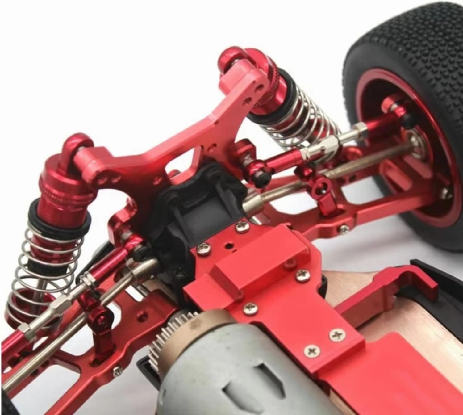 for Wltoys 144001 144002 144010 124007 124008 124016 124017 124018 124019 4pcs Metal Shock Absorber RC Car Upgrades Part Parts Replacement RC Car DIY Parts(Red)