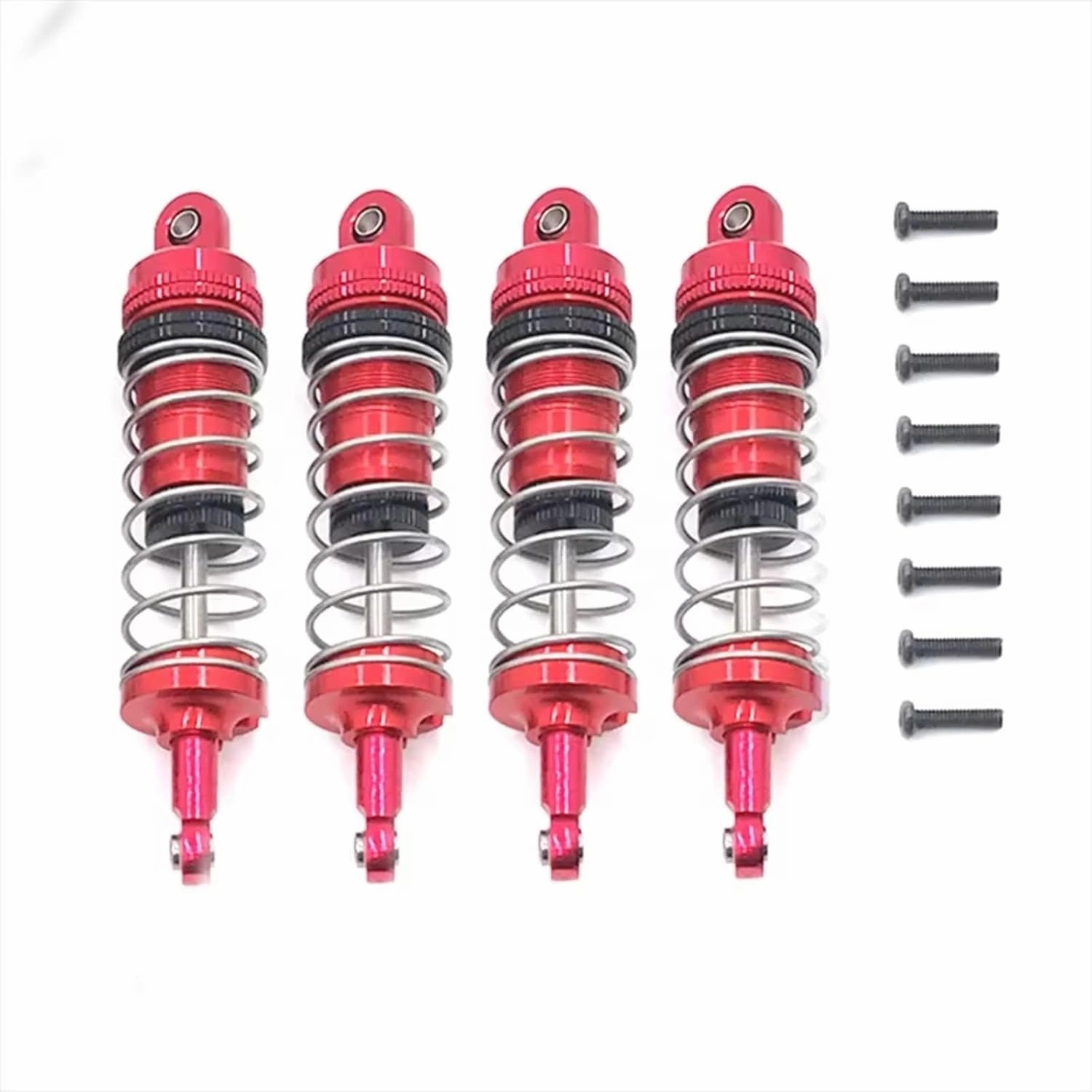 for Wltoys 144001 144002 144010 124007 124008 124016 124017 124018 124019 4pcs Metal Shock Absorber RC Car Upgrades Part Parts Replacement RC Car DIY Parts(Red)