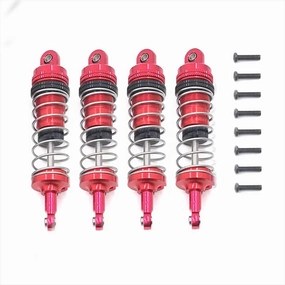 for Wltoys 144001 144002 144010 124007 124008 124016 124017 124018 124019 4pcs Metal Shock Absorber RC Car Upgrades Part Parts Replacement RC Car DIY Parts(Red)