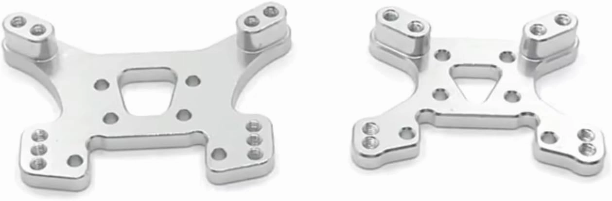 for Wltoys 144001 144002 144010 124007 124017 124019 Metal Front and Rear Shock Tower RC Car Upgrade Parts Accessories RC Car DIY Parts(Silver)