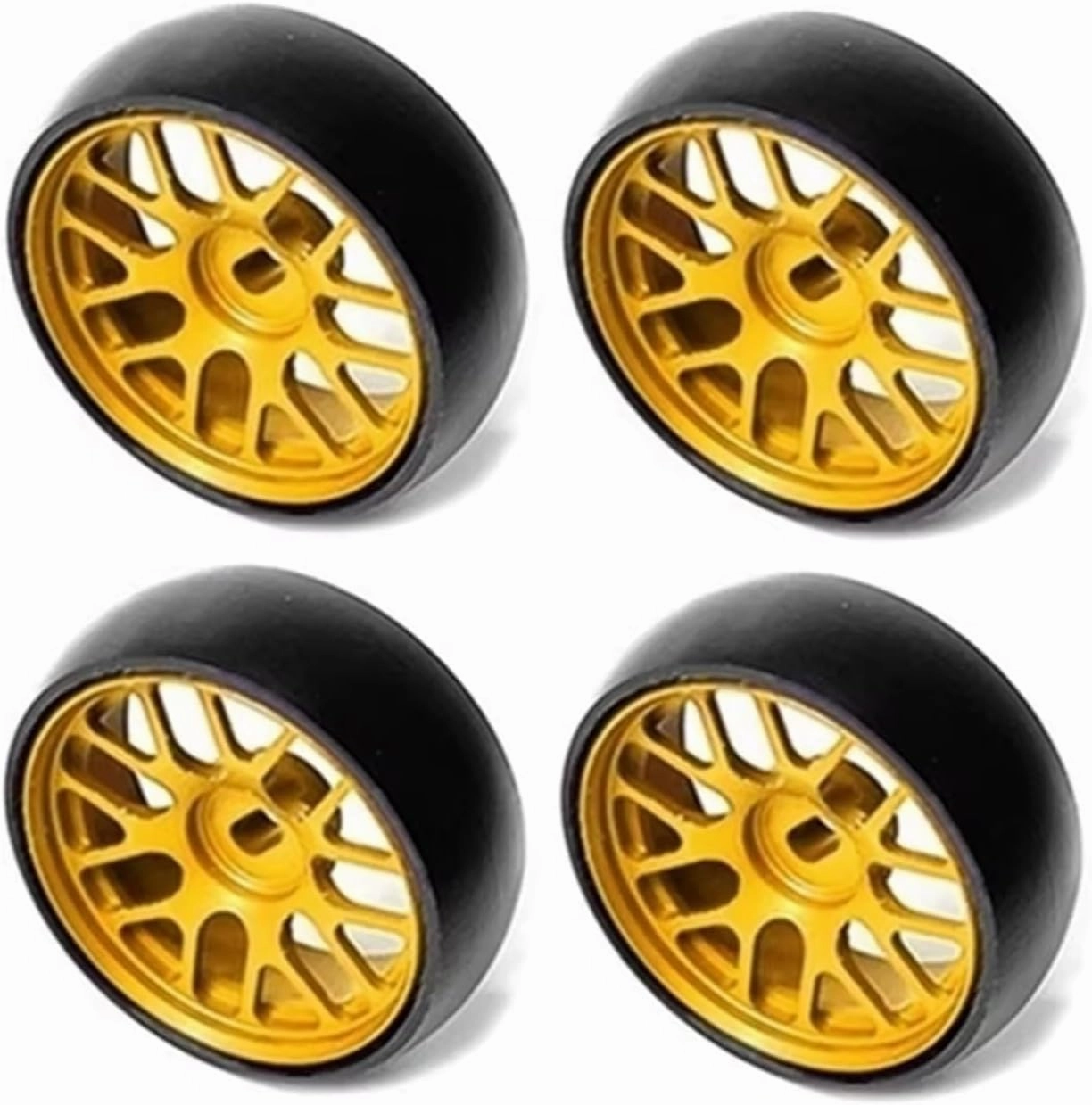 for Wltoys 284131 K969 K979 K989 for Kyosho for Mini-Z 1/28 26.5Mm Metal Wheel Rim Tyres RC Car Parts Accessories Upgrade Replacement RC Car DIY Parts(Yellow)