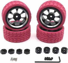 for WLtoys for WPL for MN Model LC 1/18 1/16 1/14 1/12 Metal Wheel Tires Cool Multi-Color Tire Skin RC Car Upgrade Parts Accessories Replacement RC Car DIY Parts(Orange)