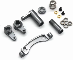 for ZD for Racing DBX-10 10427S 9106S 1/10 RC Steering Assembly of Metal Parts for Remote Control Cars Upgrade Accessories RC Car DIY Parts(Gray)