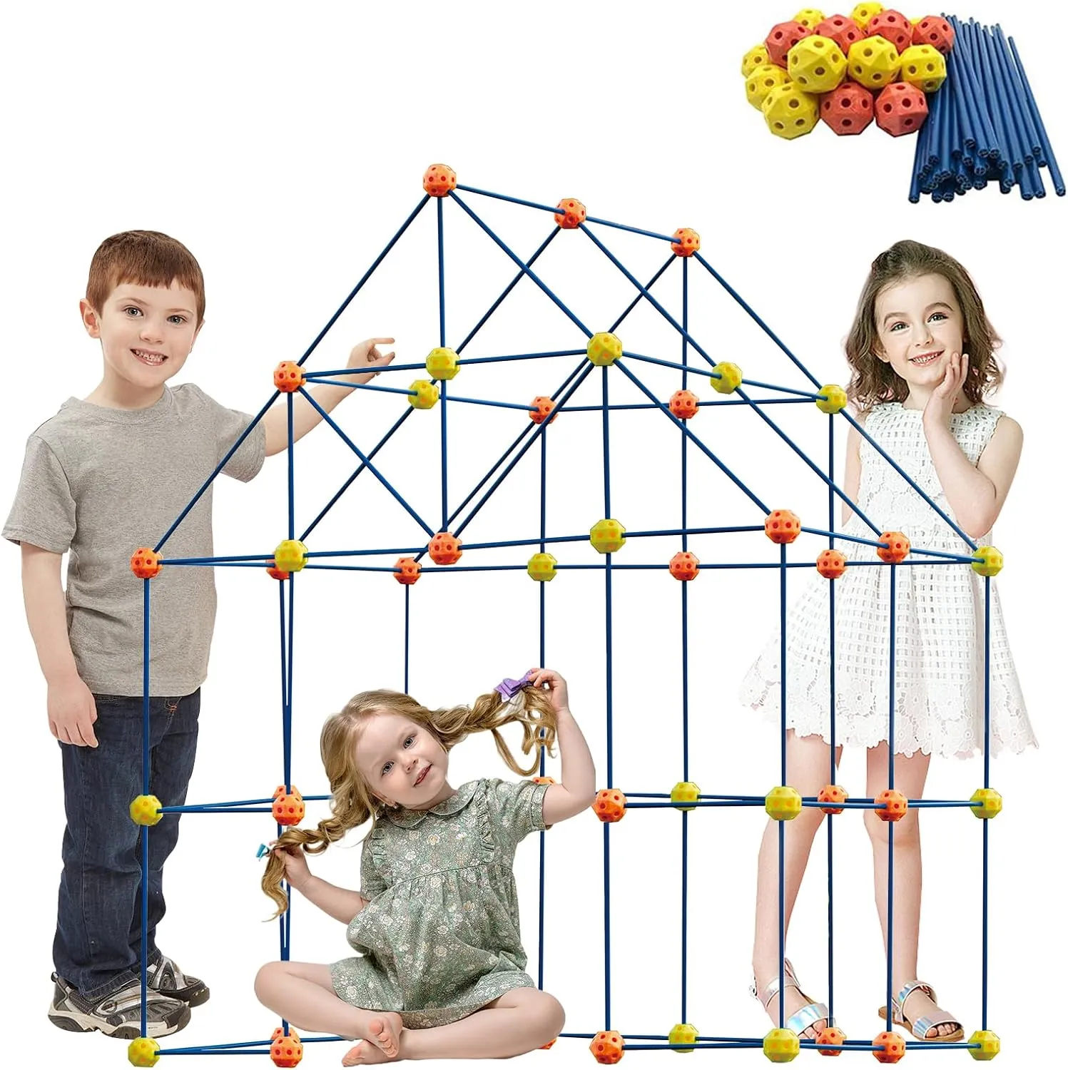 Fort Building Kit for Kids 158PCS Creative STEM Building Toys for DIY Castles,Educational Gift for 5 6 7 8 9 10 11 12 Years Old Boys and Girls