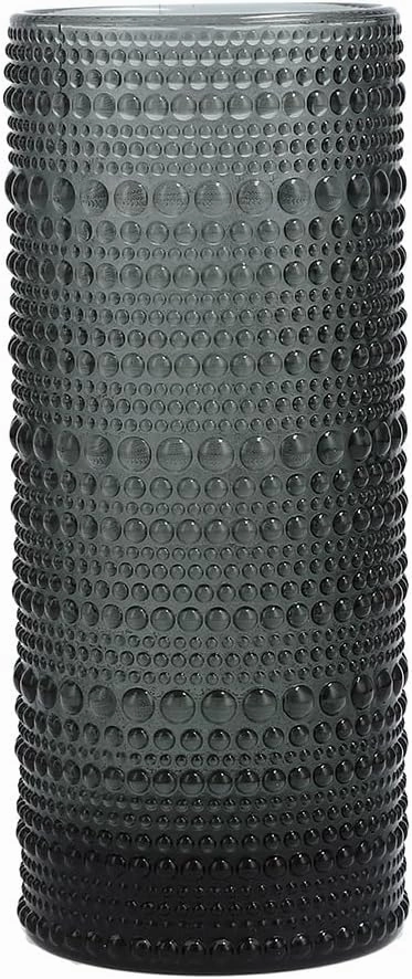 Fortessa Jupiter Beaded Hobnail Glass, 11 Ounce Collins/High Ball (Set of 6), Storm