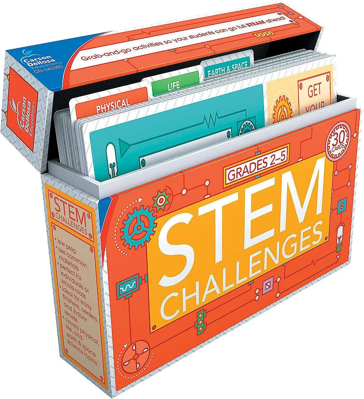 Fun Express STEM Challenges Kit for Grades 2-5 - Engaging Educational Activities for Kids Develop Critical Thinking Creativity & Problem-Solving Skills - Perfect Classrooms & Homeschooling - 30 Pieces