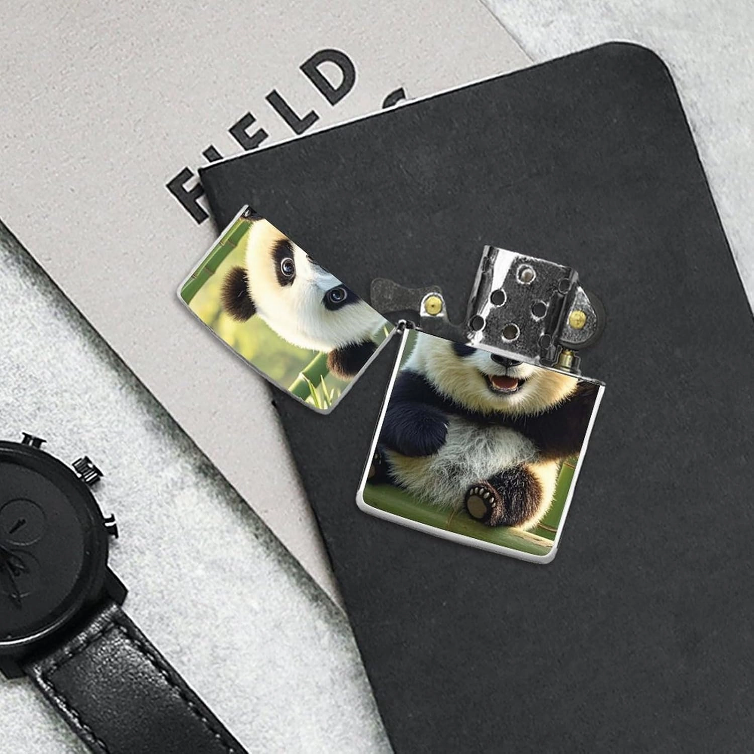 Funny Panda Lighter Case Waterproof Lighter Sleeve Lighters Protective Cover with Graffiti Design