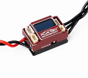 FURITEK MICROBOOST 2S LiPo 25A/50A Brushless ESC for 1/24 & 1/28 RC Drift, RC Racing Cars - Sensored/Sensorless, Red Color with LCD Display, Solderable and Wire Replaceable (FUR-2622)