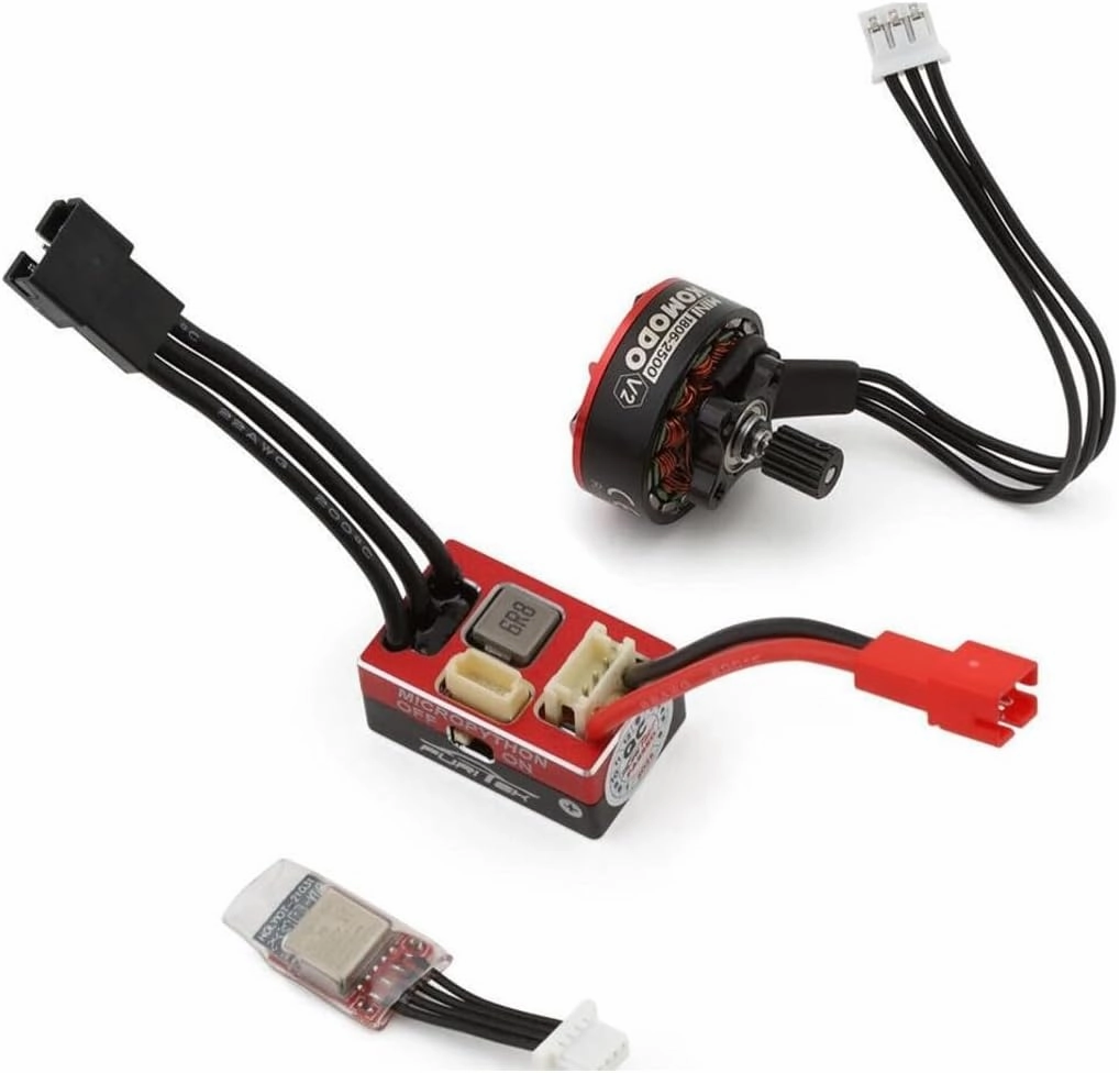 furitek MicroSilk 2025 Brushless Power System with MicroPython and Mini KMD - Remote Control Car, RC Cars, RC Crawler Electronics Combo Upgrade (HELIDIRECT) (REDCAT ASCENT-18 (FUR-2636))