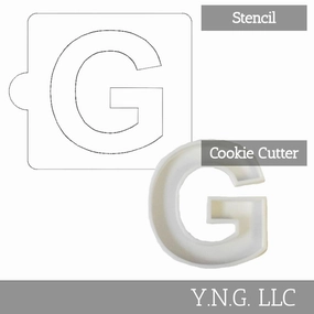 G Letter Alphabet Stencil And Cookie Cutter Set USA Made LSC107G