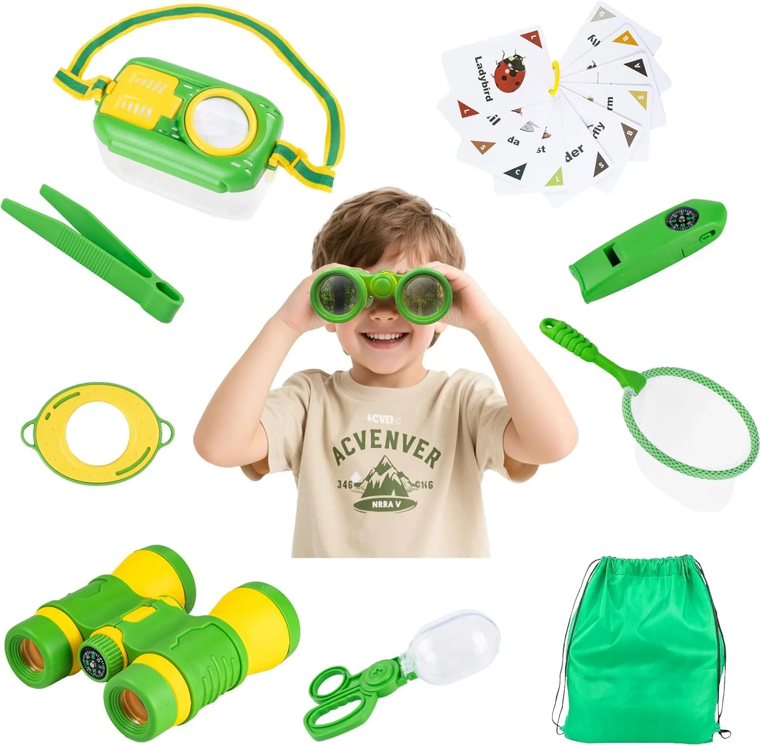 Gaelen Bug Catcher kit for Kids: Outdoor Educational Toy with Magnifying Glass, net, and Container for Kids Ages 3-8 - Perfect for Nature Exploration and Insect Observation