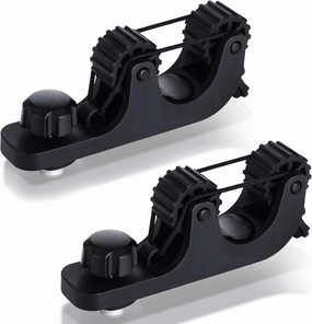 Geelin Kayak Paddle Holder Track Mount Accessories Fishing Standard Paddle Holder Kayak Oar Holder for Rail Rod Pole Fast and Quiet Holding, Black(2 Pcs,Simple Style)