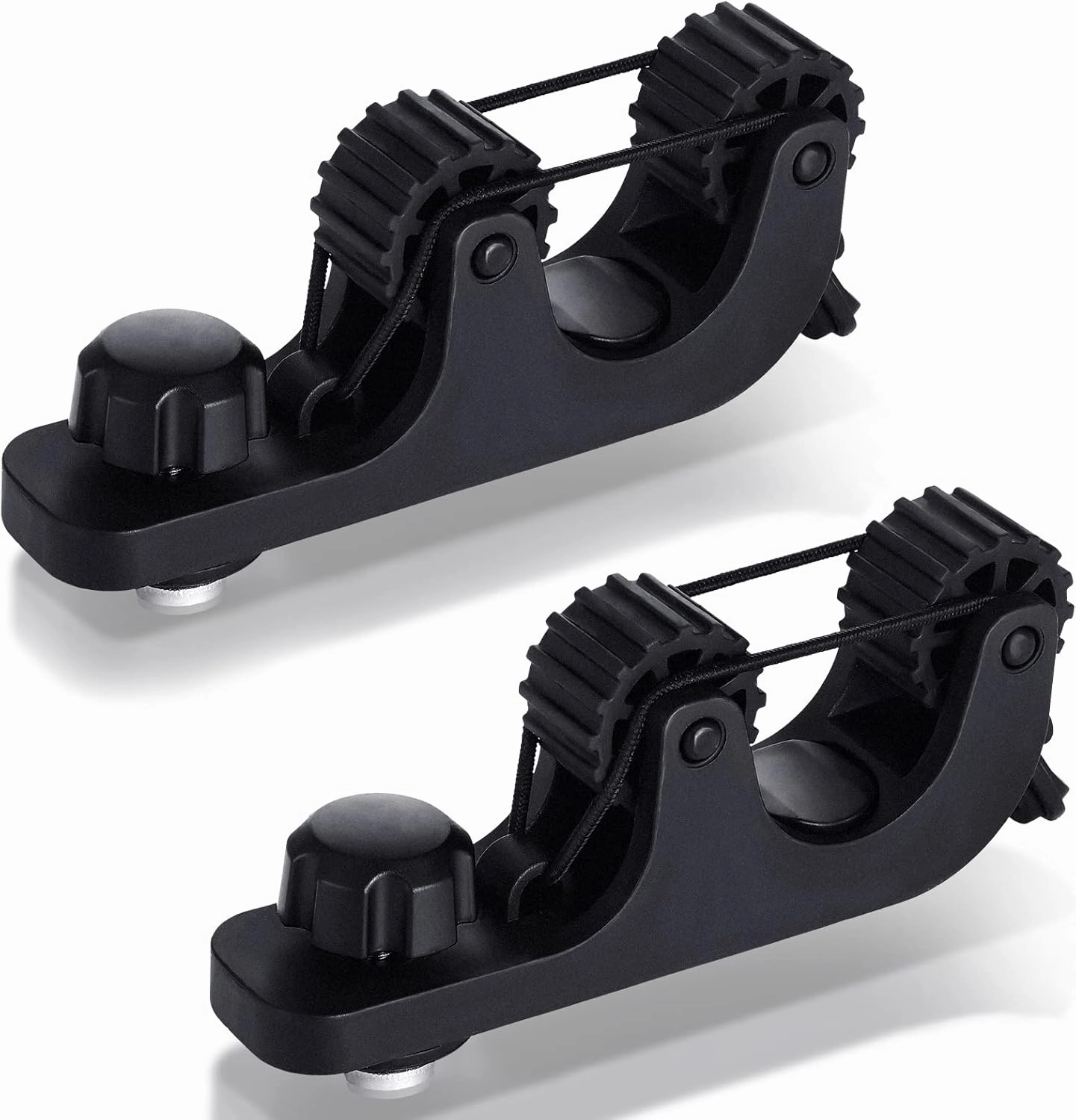 Geelin Kayak Paddle Holder Track Mount Accessories Fishing Standard Paddle Holder Kayak Oar Holder for Rail Rod Pole Fast and Quiet Holding, Black(2 Pcs,Simple Style)