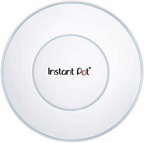 Genuine Instant Pot Tempered Glass Lid, 9 in. (23 cm), 6 Quart, Clear & Instant Pot IP SS Silicone Lid Cover, 6 Quart, Transparent White