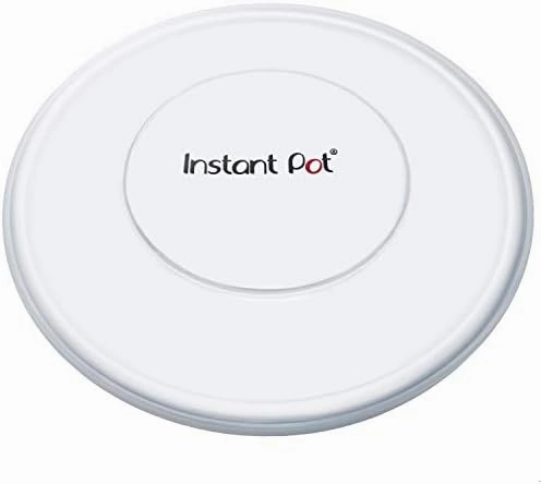 Genuine Instant Pot Tempered Glass Lid, 9 in. (23 cm), 6 Quart, Clear & Instant Pot IP SS Silicone Lid Cover, 6 Quart, Transparent White