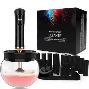 Glam Clean Electric Makeup Brush Cleaner & Dryer - Fast Automatic Brush Spinner for 8 Brush Sizes, Cosmetic Brush Cleanser