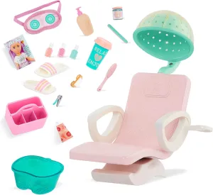 Glitter Girls – Salon Chair & Styling Playset – Hooded Hair Dryer, Foot Bath, Pretend Nail Polish – 14-inch Doll Accessories for Kids Ages 3 and Up – Children’s Toys