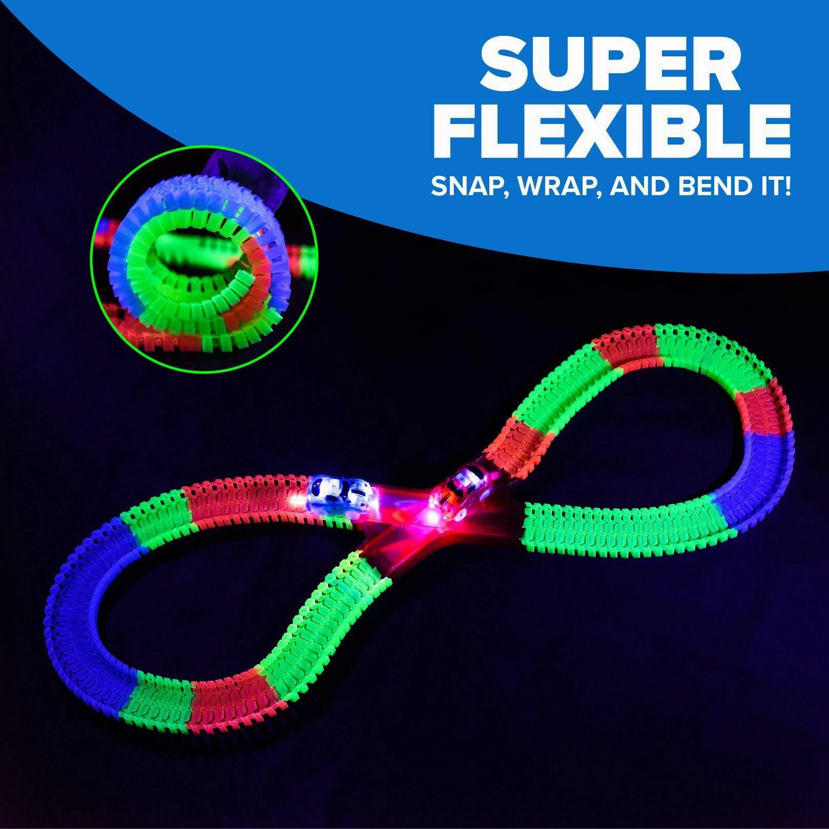 Glow-in-the-Dark Race Track Set (360 pieces) USA Toyz