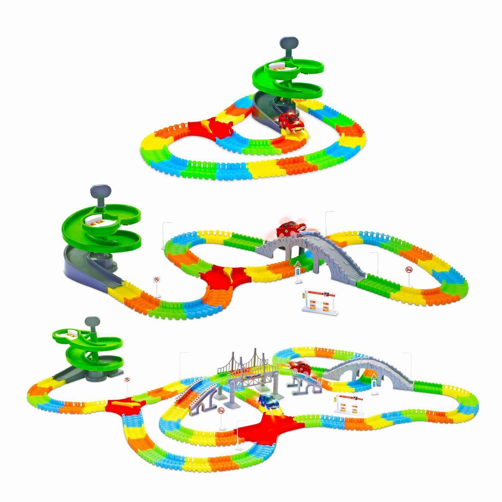 Glow-in-the-Dark Race Track Set (360 pieces) USA Toyz