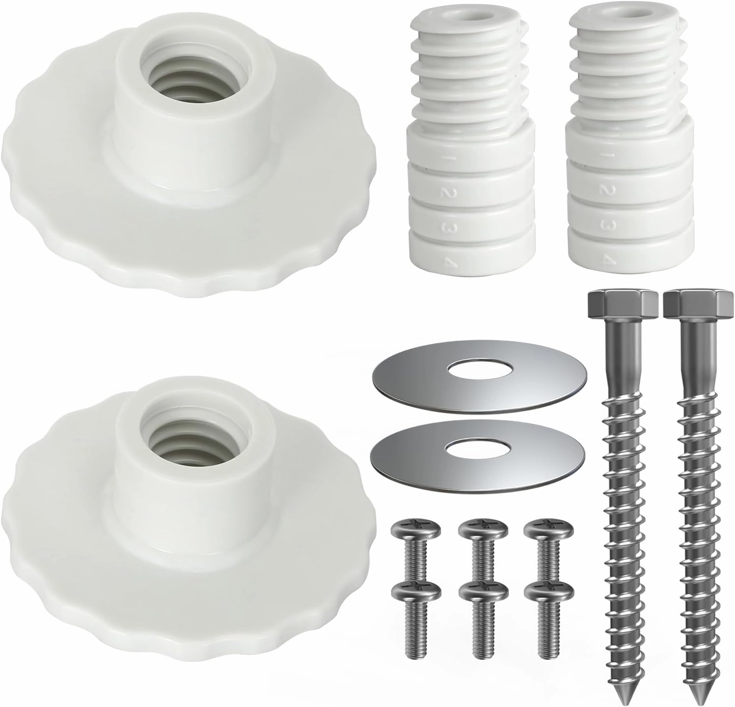 Grab Bar Anchors for Fiberglass Showers, Grab Bar Mounting Kit for Installing Grab Bars for Fiberglass Showers to Studs, 2 Pair