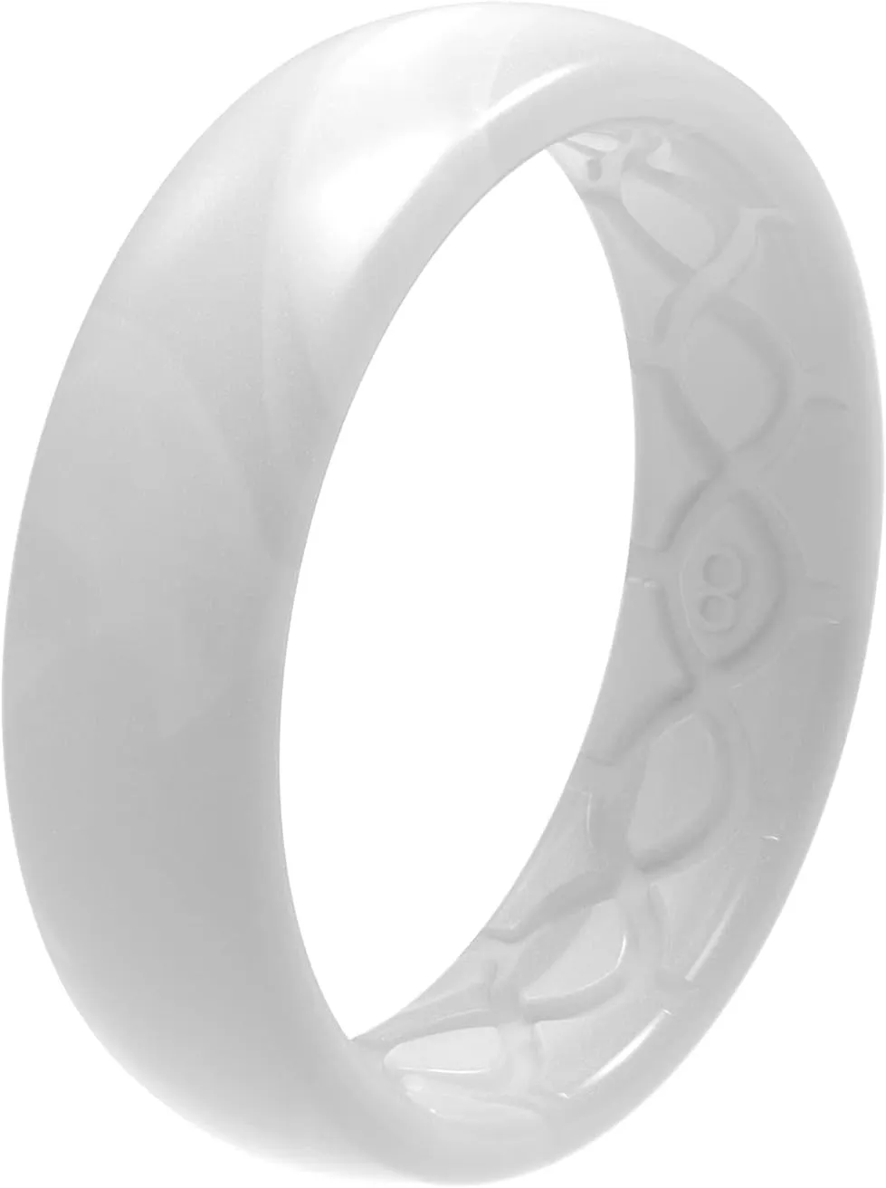 Groove Life Solid Thin Silicone Ring - Breathable Rubber Wedding Rings for Women, Lifetime Coverage, Unique Design, Comfort Fit Ring