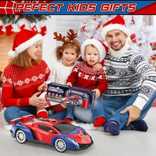 Growsland Remote Control Car for Kids, RC Cars for Boys Kids 1:18 Electric Vehicle Toy Car Hobby Racing Car Toys with Lights & Controller, Birthday Gift for 3 4 5 6 7 8 9 Year Old Boys Girls