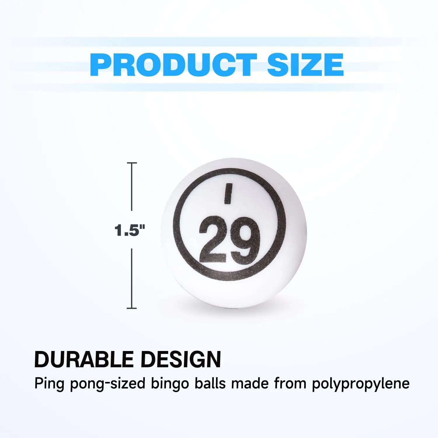GSE Games & Sports Expert 1.5" Bingo Balls - Ping Pong Size Balls for Large Bingo Cage, Bingo Calling Balls for Parties, Prize Raffles, Family Game Nights