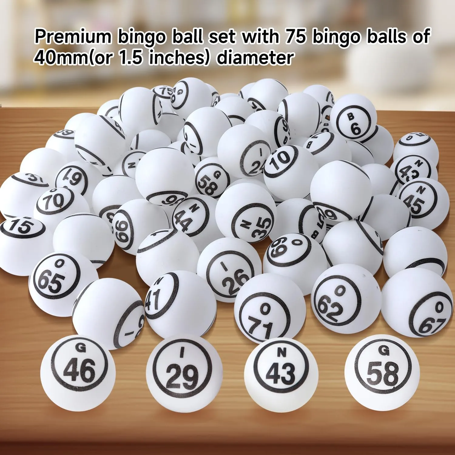 GSE Games & Sports Expert 1.5" Bingo Balls - Ping Pong Size Balls for Large Bingo Cage, Bingo Calling Balls for Parties, Prize Raffles, Family Game Nights