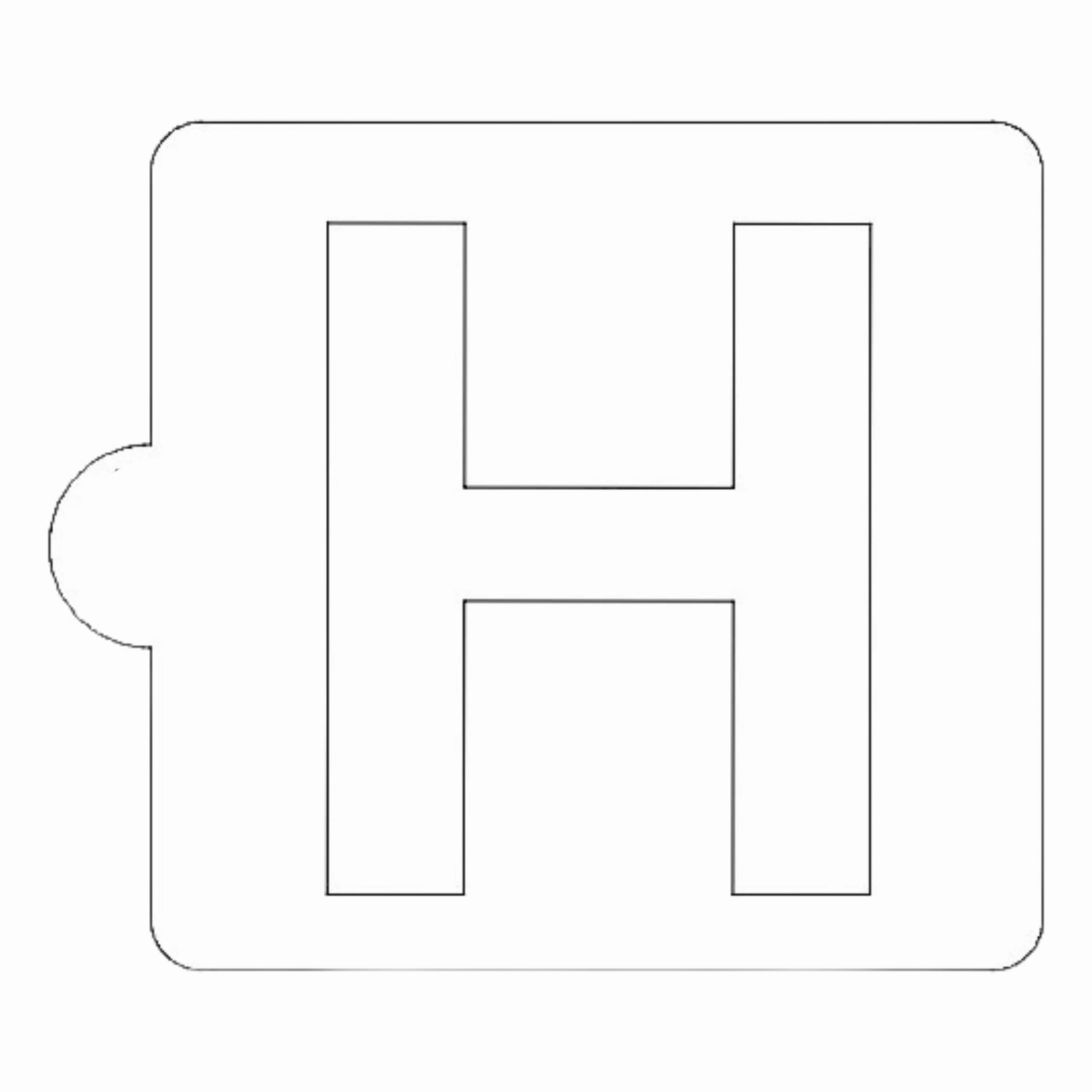 H Letter Alphabet Stencil for Cookies or Cakes USA Made LS107H