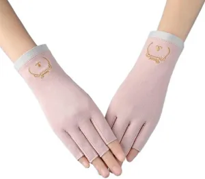 Half-Finger Sunscreen Gloves Women's Non-Slip Breathable UV-Proof Gloves