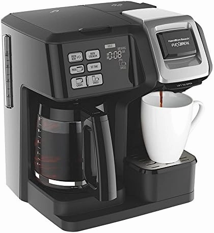 Hamilton Beach FlexBrew 2-Way Brewer Programmable Coffee Maker (49976) Bundle with Support Extension, Black (Renewed)
