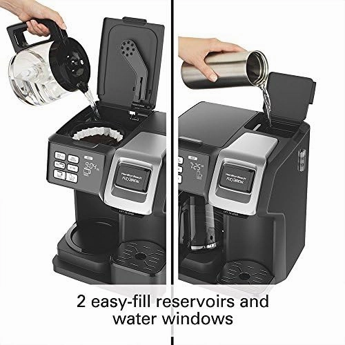 Hamilton Beach FlexBrew 2-Way Brewer Programmable Coffee Maker (49976) Bundle with Support Extension, Black (Renewed)