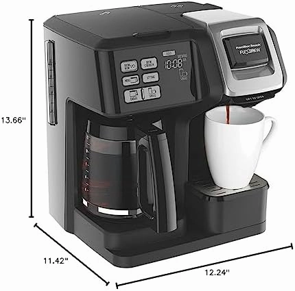 Hamilton Beach FlexBrew 2-Way Brewer Programmable Coffee Maker (49976) Bundle with Support Extension