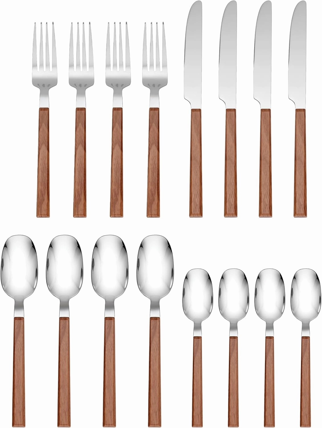 Hampton Forge 894320 Henley Light Wood 16 Piece Flatware Set