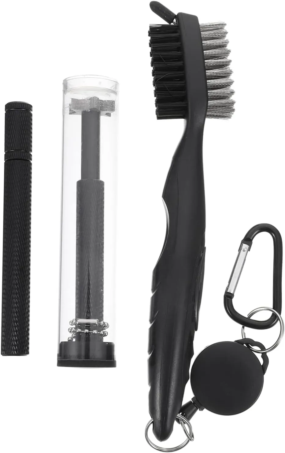 HANABASS 1set Double Sided Golf Brush Black Golf Cleaner Supplies Cleaning Tool for Golfing Poles Compact Easy to Carry Essential Golfing Accessory