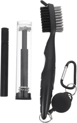 HANABASS 1set Double Sided Golf Brush Black Golf Cleaner Supplies Cleaning Tool for Golfing Poles Compact Easy to Carry Essential Golfing Accessory